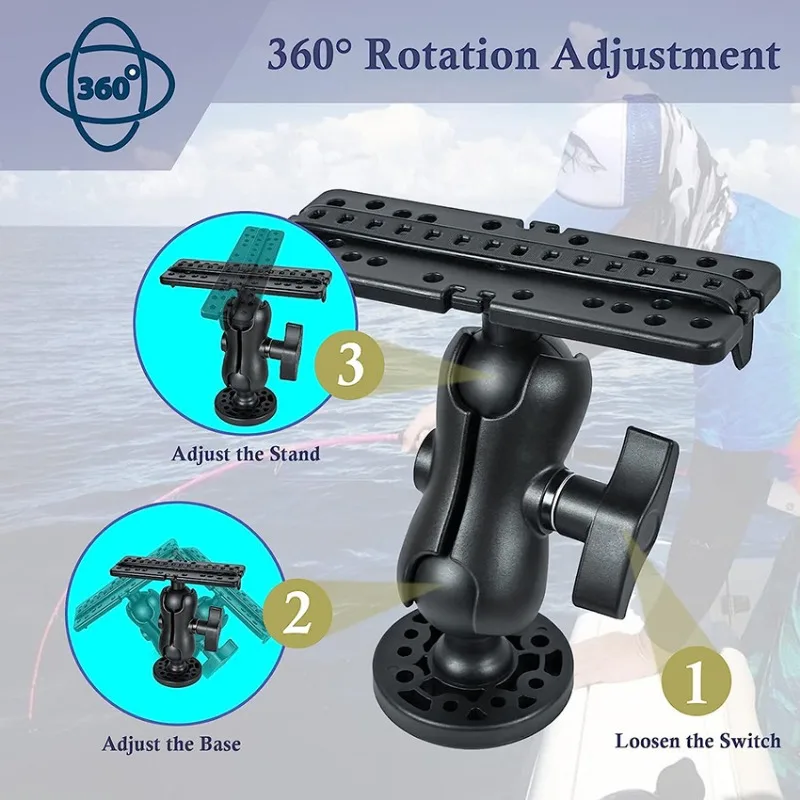 Swivel Fish Finder Mount Base GPS Electronics Fishfinder Holder Mounting Stand Plate GPS Navigation Fish Finder Bracket For Boat