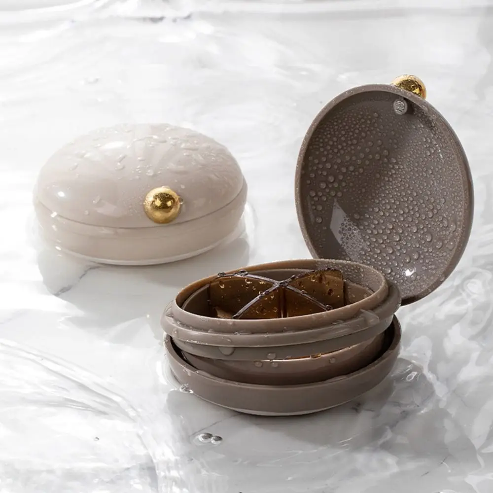 Round Shape Pills Storage Box Small Size 4 Grids Design Medicine Pillboxes Compact Storage Medicine Organizer Travel Use