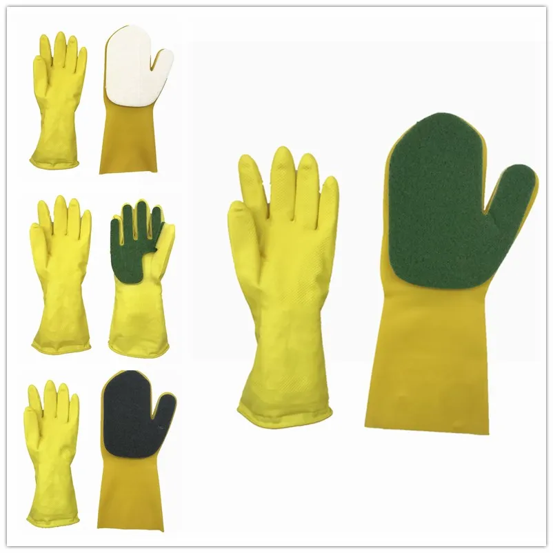 Magic Rubber Silicone Dish Washing Gloves Kitchen  Sponge    for washing Household Latex