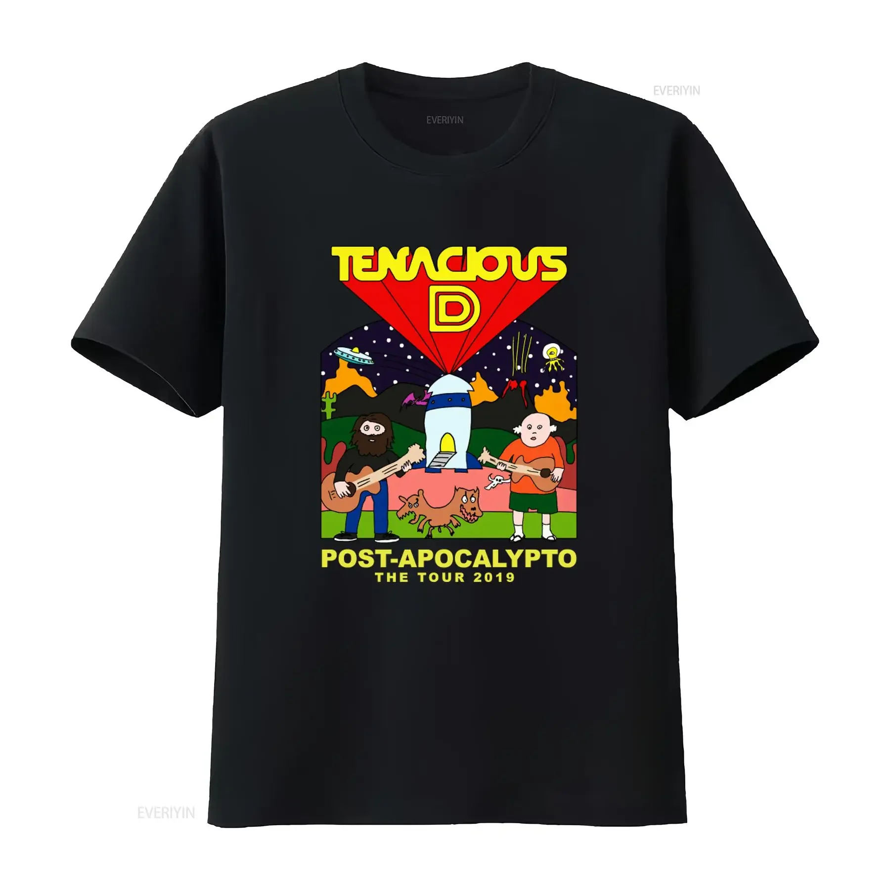 Tenacious D Post Apocalypto Tour 2019 Print T Shirt Rock Band Design vintage Washed Stylish Breathable designer clothes