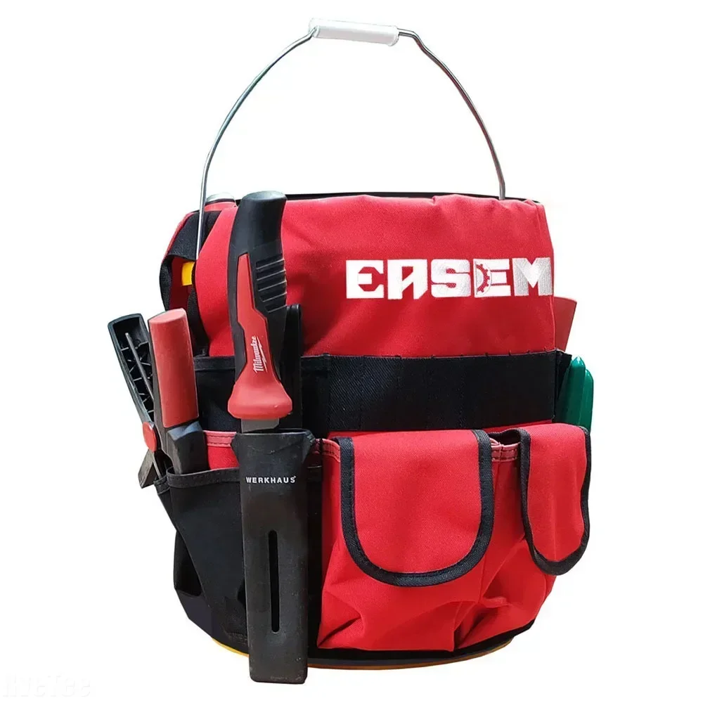 

2024 New EASEMAN Electrician Multiple Pockets Tool Bag Heavy Duty Bucket Gardening Carpenter Simple Tools Bag