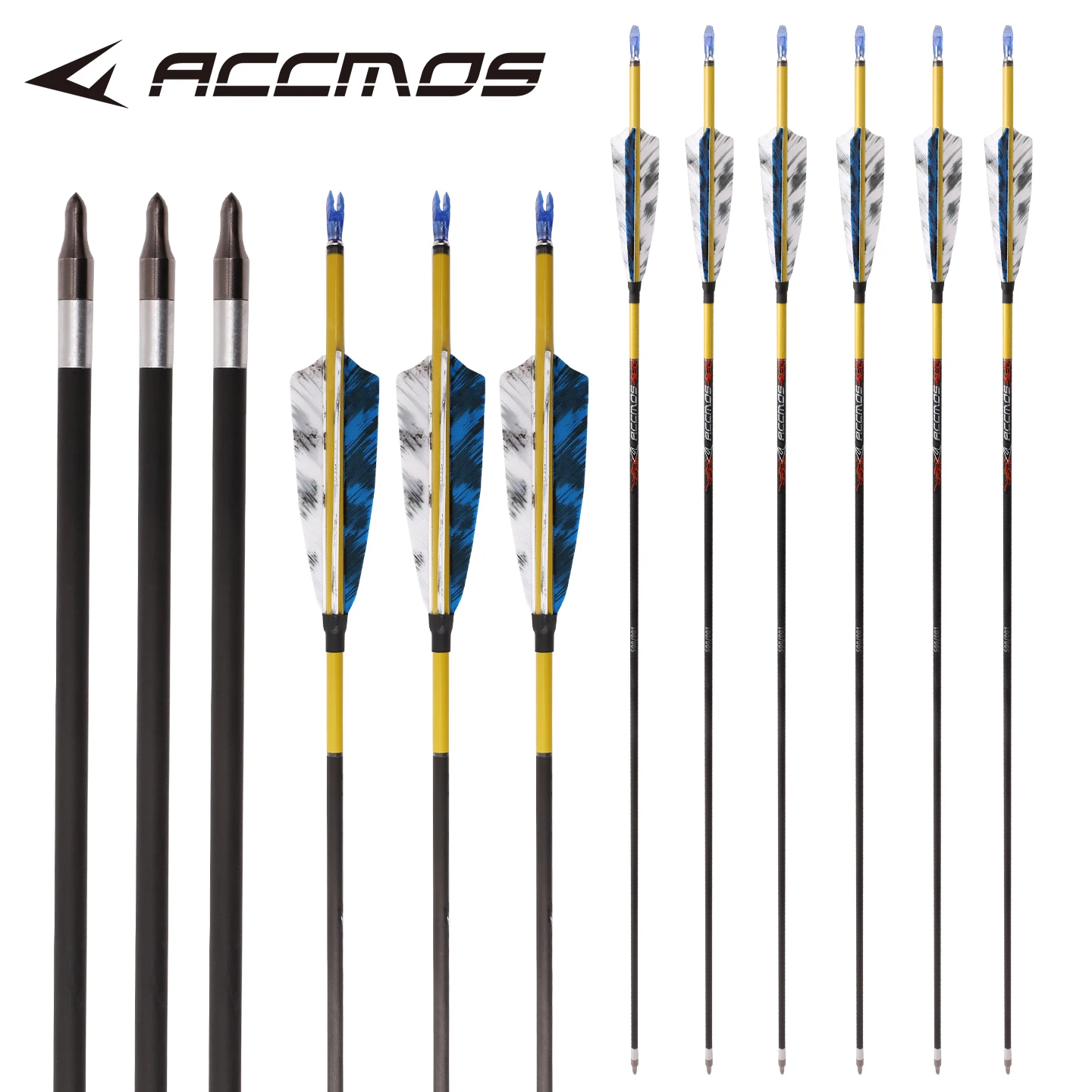 6-12-18-pezzi-id62-freccia-in-carbonio-puro-4-pollici-piuma-di-tacchino-arco-tiro-con-l'arco-da-caccia-frecce