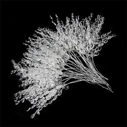 Artificial White Crystal Acrylic Water Droplet Handmade Wedding Bridal Bouquet Wreath Hairpin DIY Gift Decor Accessory Hot Sale