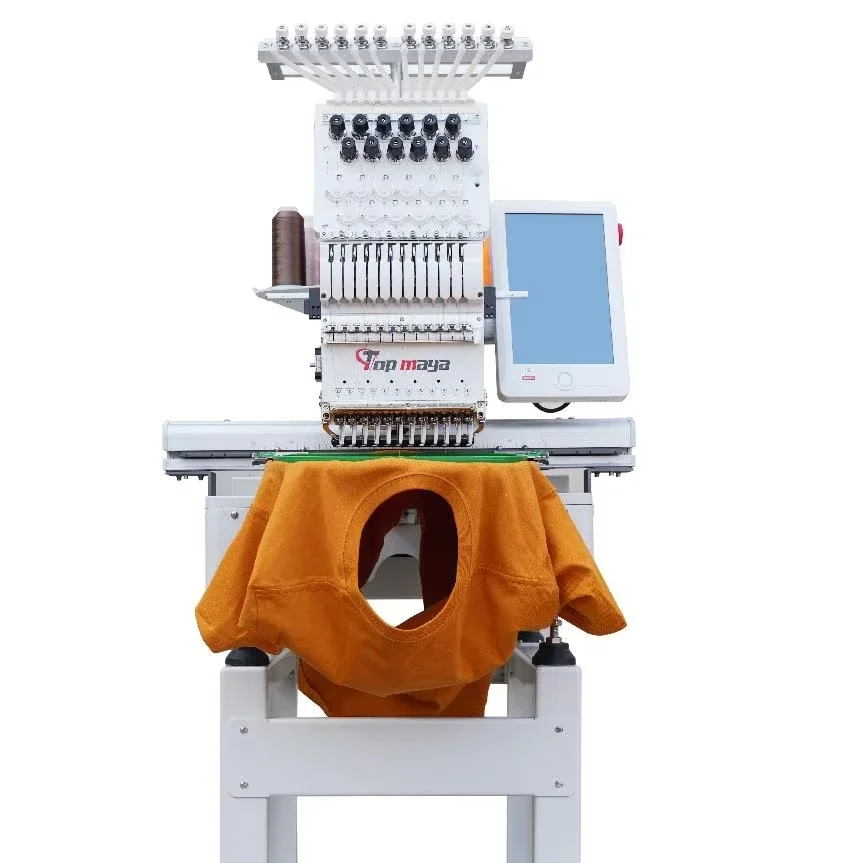 TOPMAYA High Speed 1200rpm Embroidery Machine Automatic Single Head computerized Embroidery Machine