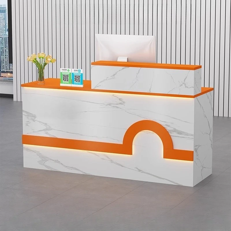Beauty White Reception Desks Modern Large Industrial Reception Desks Organizers Simple Mostrador De Tienda Commercial Furniture