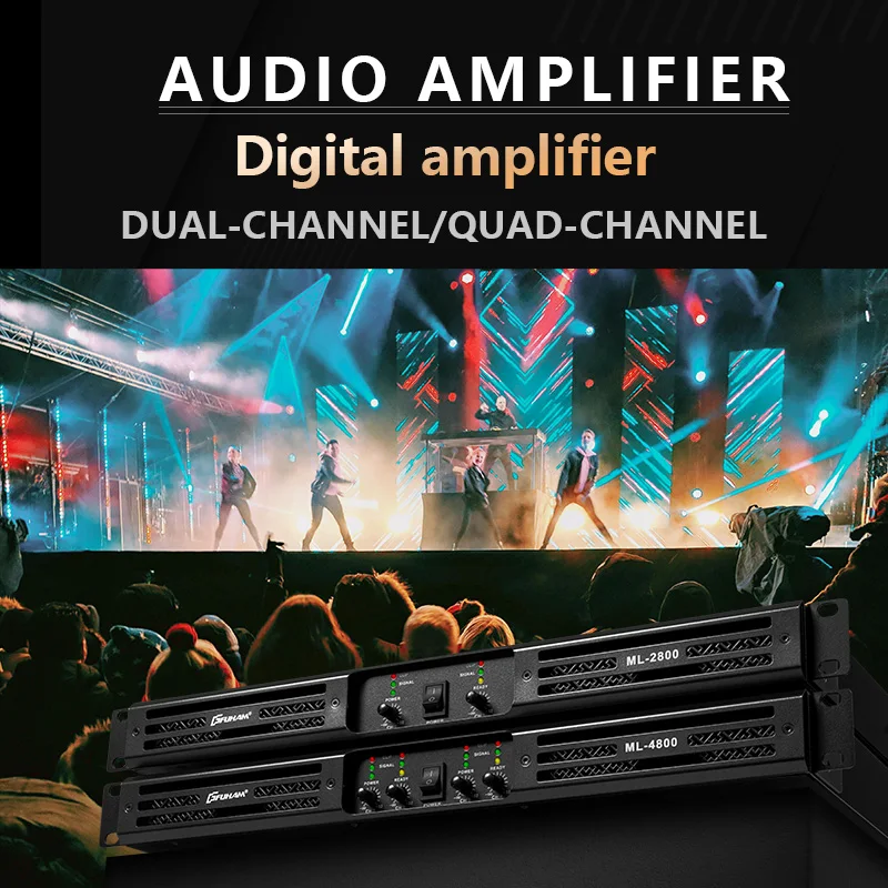 FUHAM ML2800 Digital Power Amplifier 2x1100W 8Ω 2/4 Channel DJ Subwoofer Amplifier Speaker power Amplifier