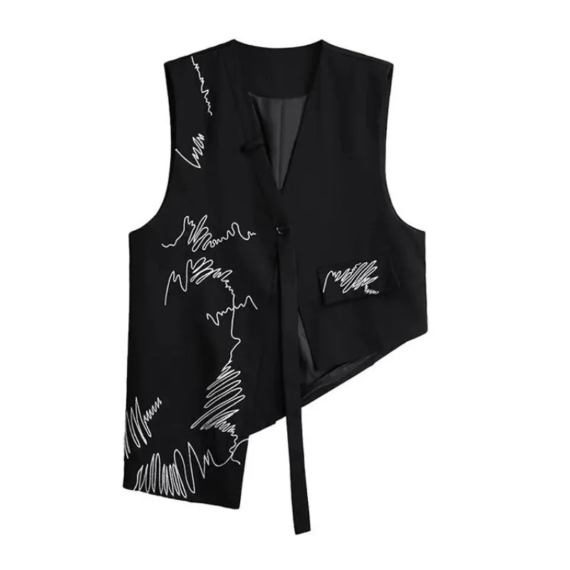 Retro Niche Irregular Design Personalized Vest 2026 Black Spring New Loose Fashion Vest High Quality and High Appearance Level