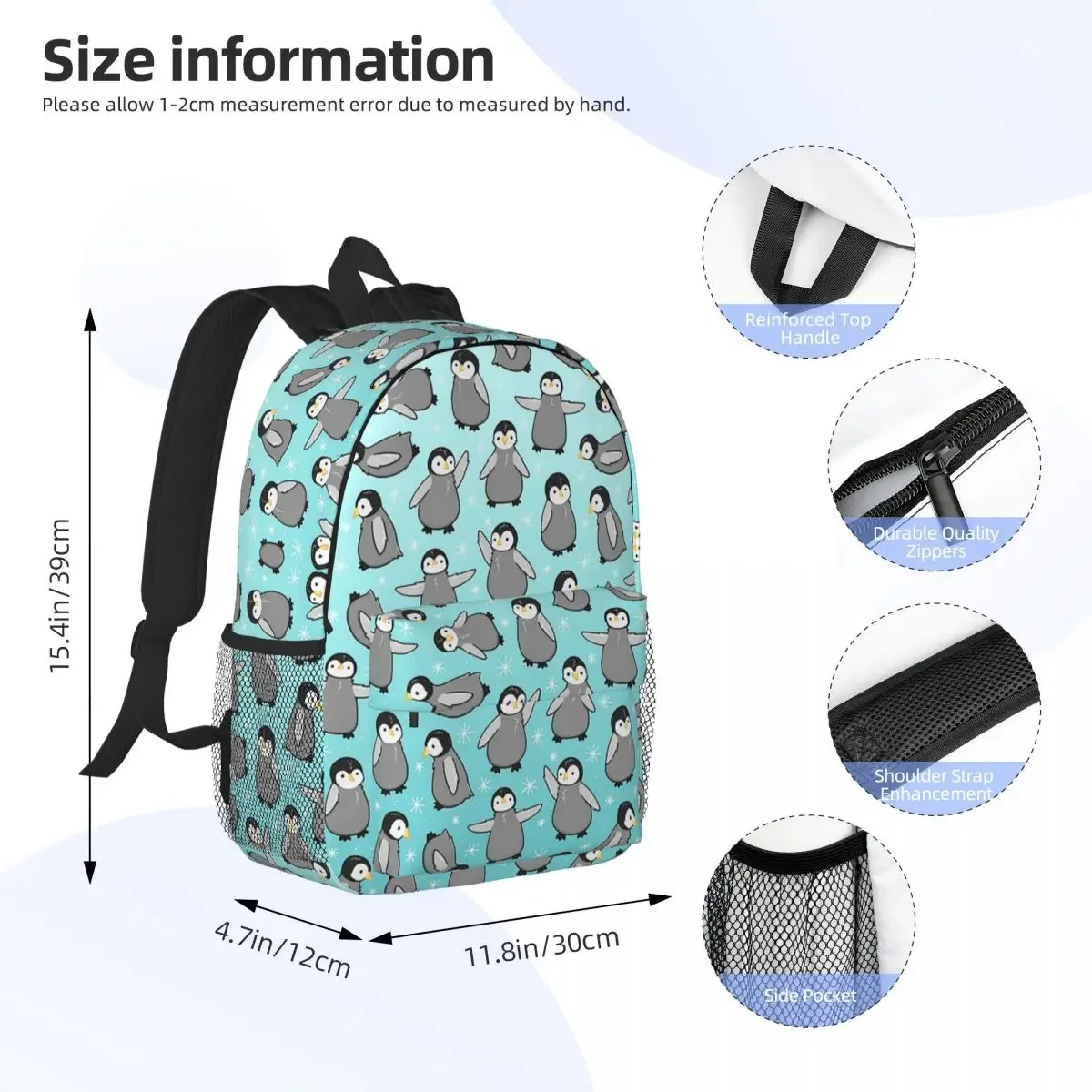 Penguin Chicks Backpacks Boys Girls Bookbag Casual Children School Bags Travel Rucksack Shoulder Bag Large Capacity