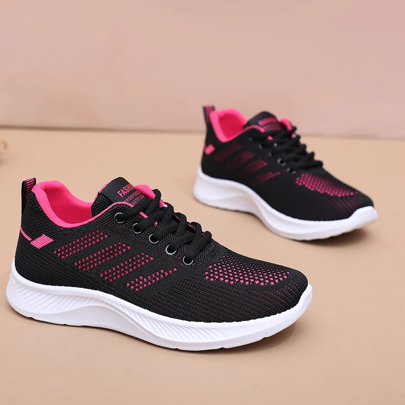 Atmungsaktive Sportschuhe aus Mesh für Damen, leichte und bequeme Sportschuhe mit weicher Sohle, Damen-Schnürschuhe für Freizeitaktivitäten und zum Laufen. – Detail 21