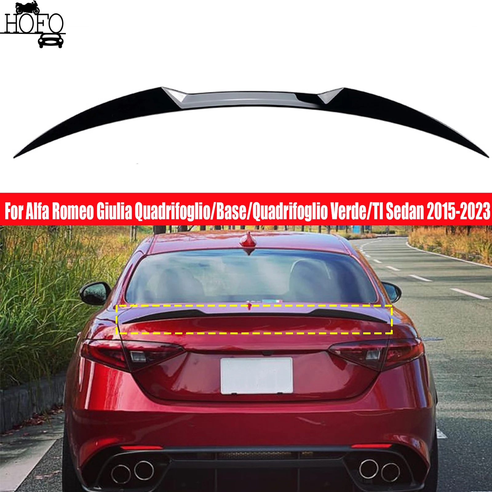 

Rear Trunk Spoiler Boot Wing Ducktail Lip Wing Car Exterior Tuning Accessories For Alfa Romeo Giulia Quadrifoglio/Base2 015-2023