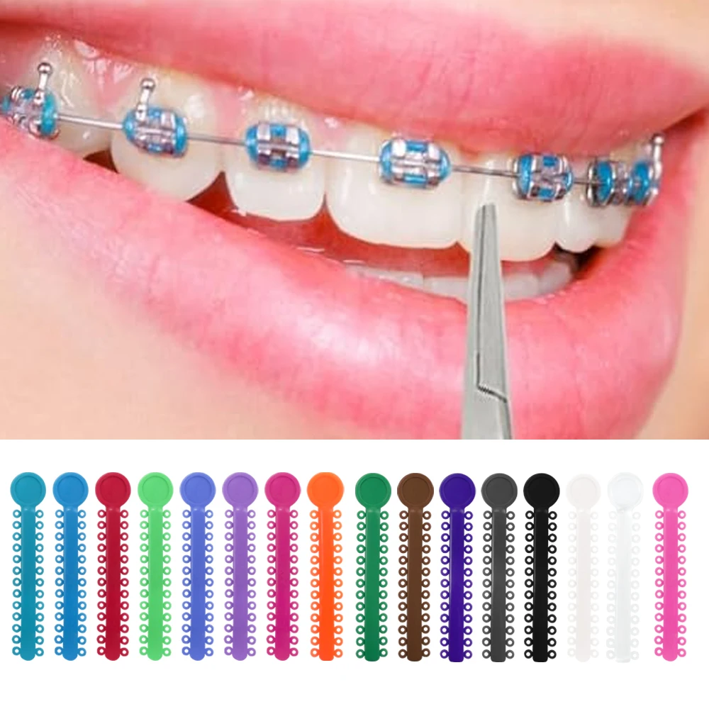 Dental Colorful Orthodontics Elastic Ligature Ties Bands for Brackets Braces 1040PCS=40Sticks Ligature Tie Supplier Treatment