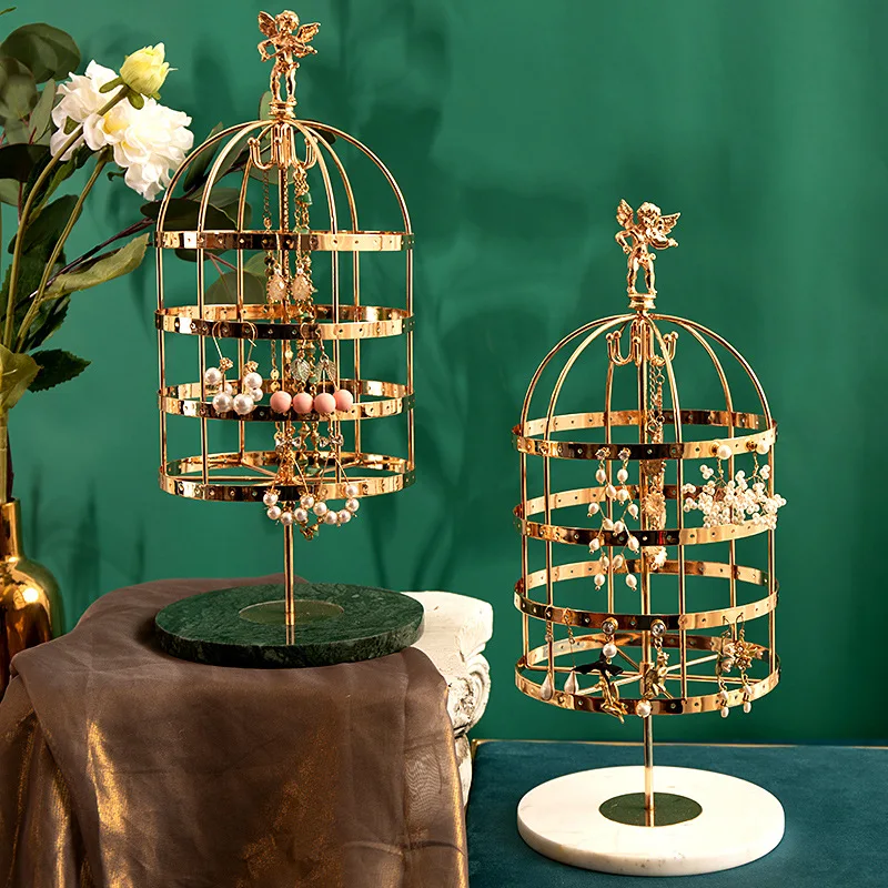 Earring rack female household european-style earrings jewelry necklace cage jewelry display shelf store receive earrings