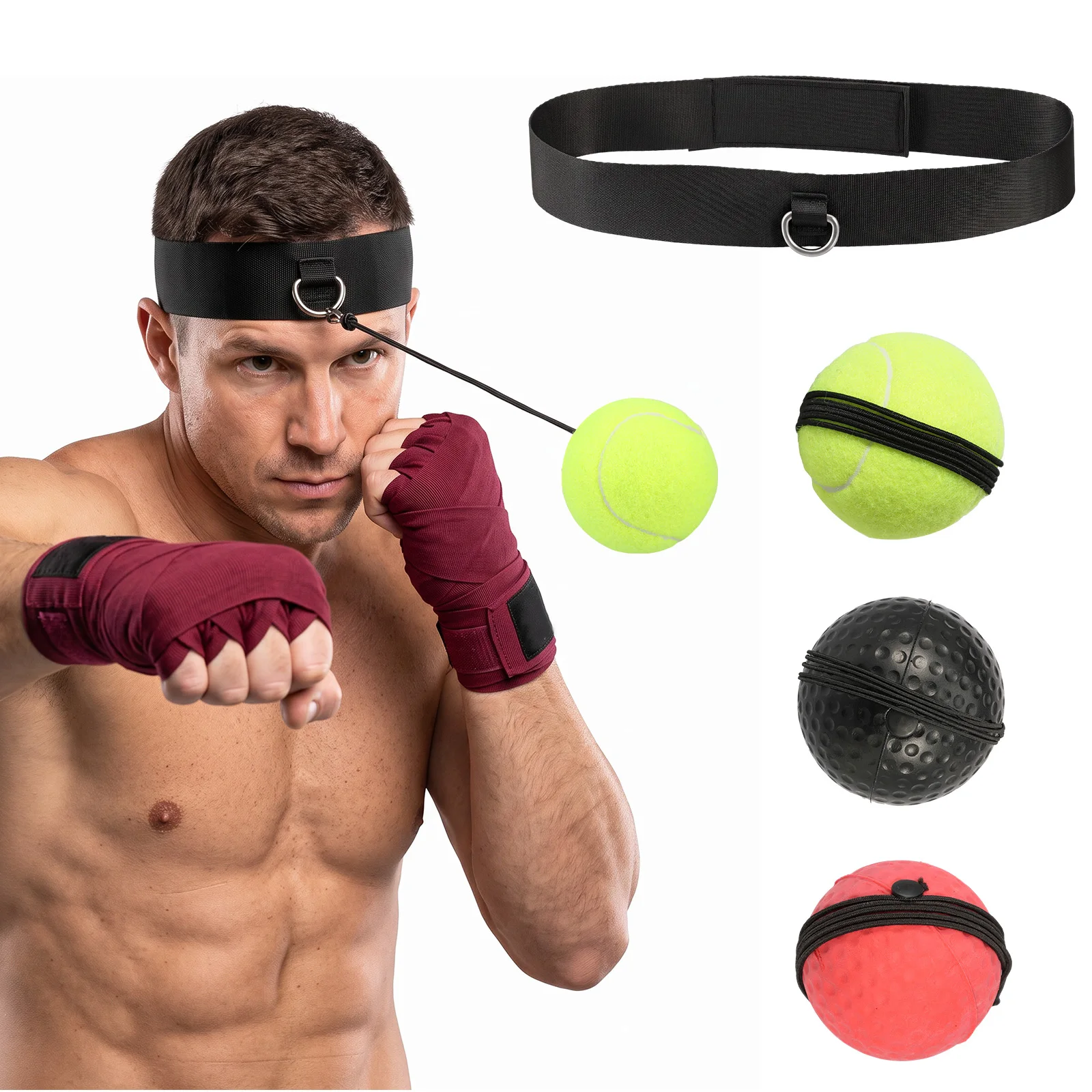3 Levels Boxing Training Ball Boxing Ball Single Game With Adjustable Headband Parent-child Interaction Boxing Reflex Ball