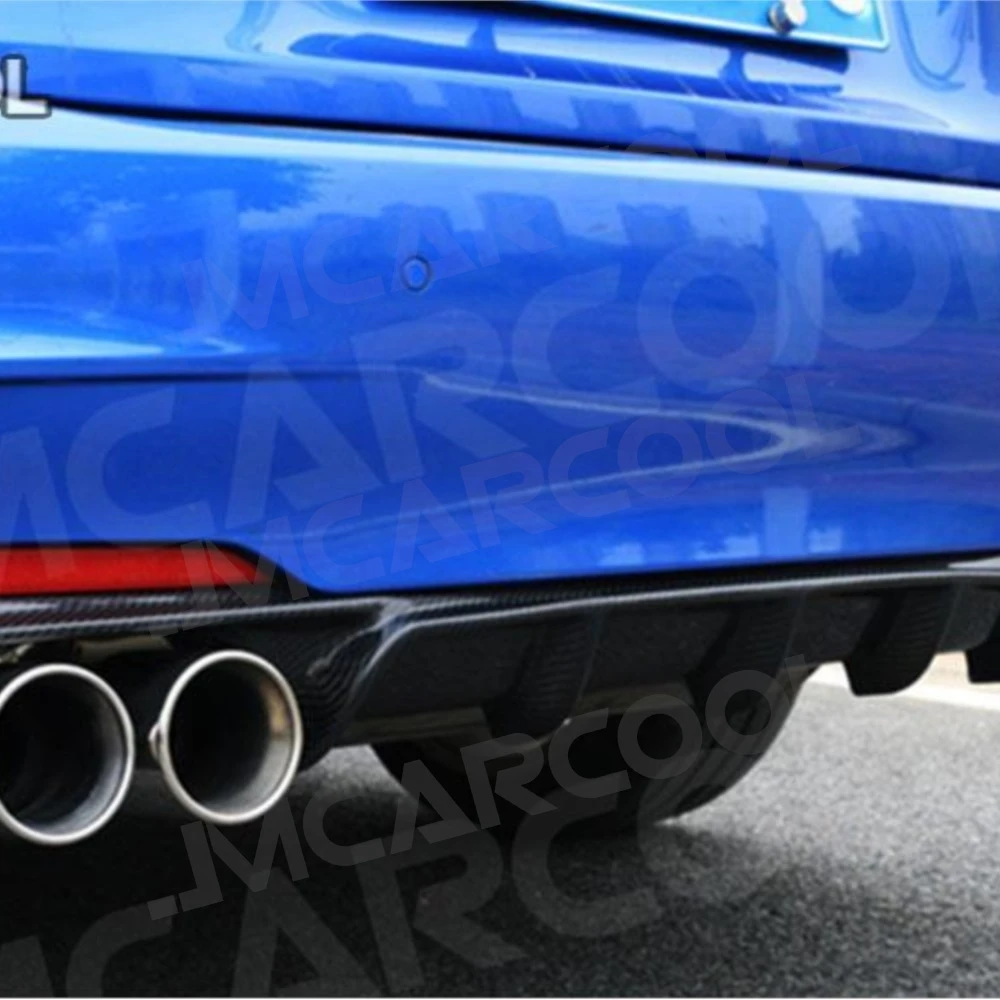 

JMCARCOOL PP Carbon Look Material Rear Bumper Lip Diffuser Spoiler for BMW F30 F35 320i 328i M-sport 2012-2018 Fins Shark Style