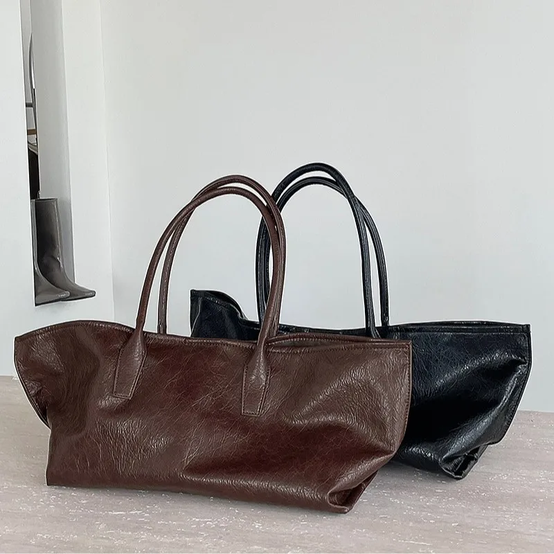 

NEW Top-handle Women Bag Designer Handbag Large Capacity Soft Shoulder Bag PU Leather Commuting Bags for Women Shopper Tote Chic