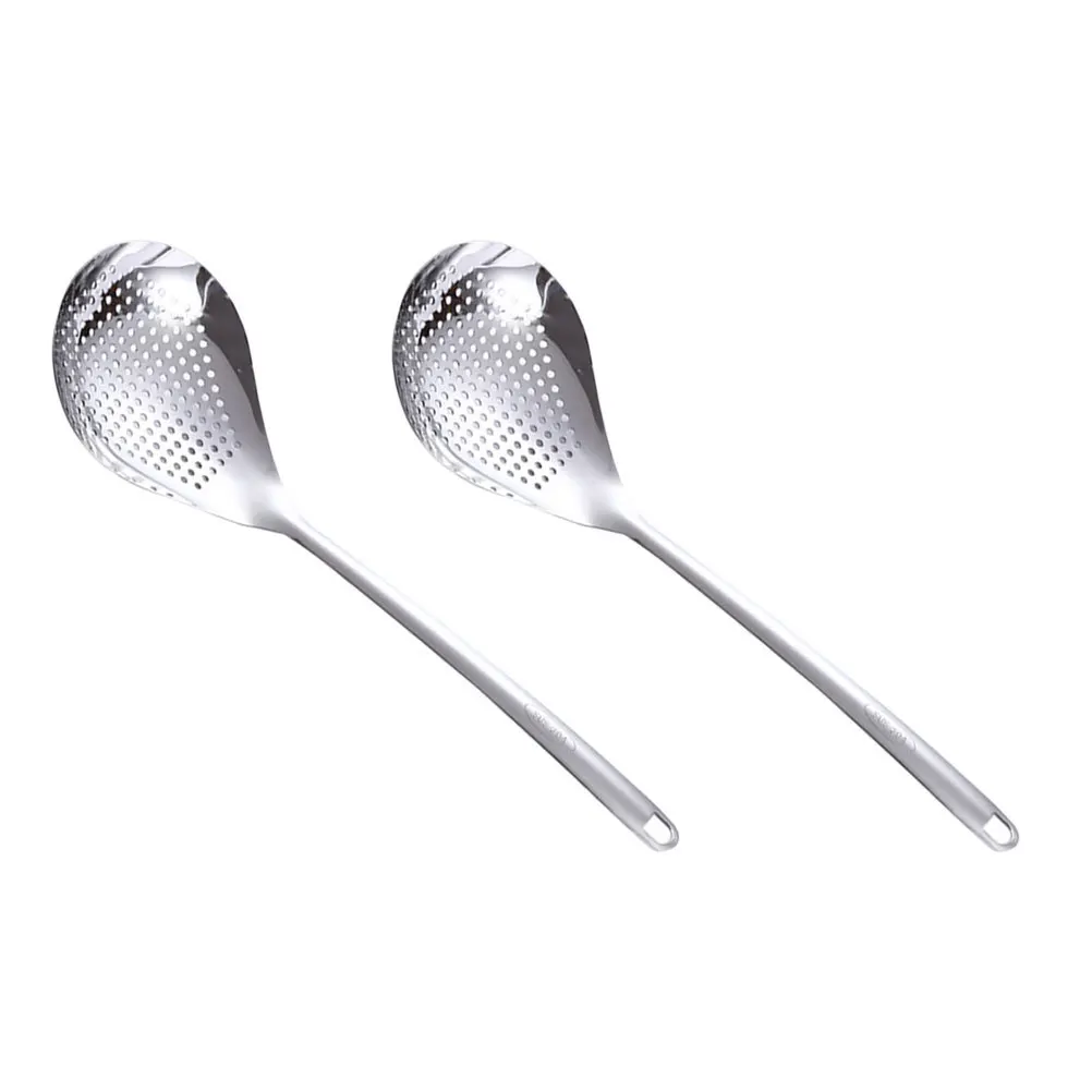 

Stainless Steel Colander Scoop Flat Bottom Skimmer Ladle Lightweight Rust-Proof Food Strainer Tool For Kitchen Home Restaurant