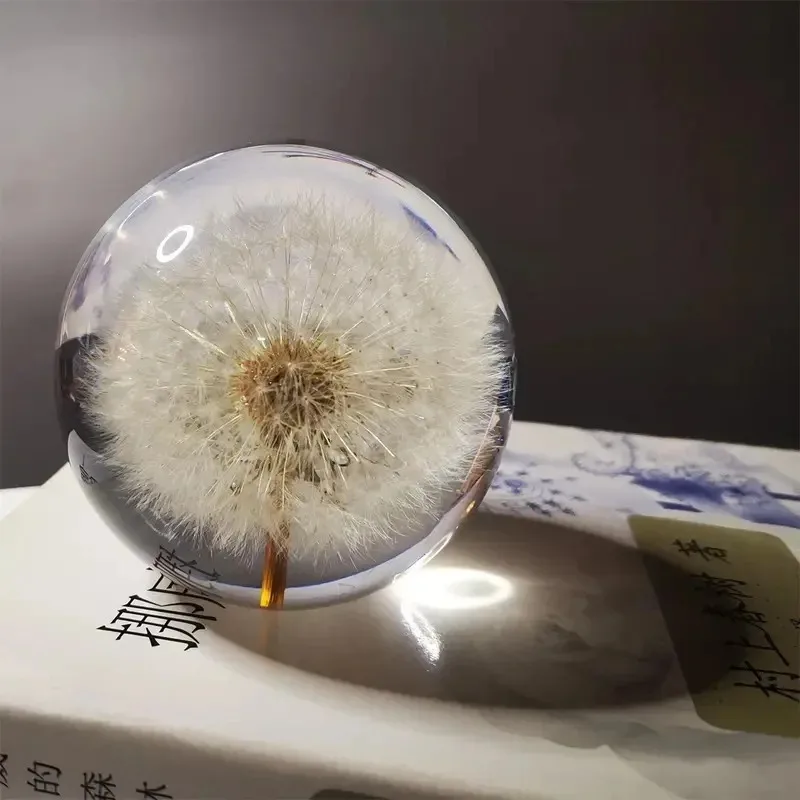 

Crystal Ball Dandelion Preserved Flower Crystal Ball Resin Ball Art Home Desk Accessory Birthday Wedding Valentine's Day Gift