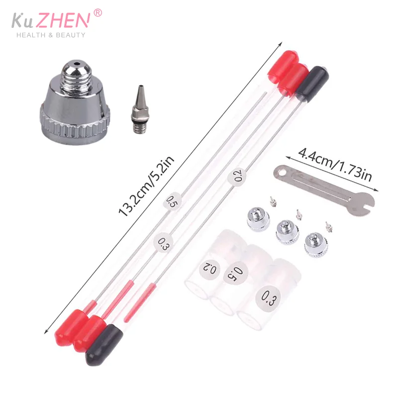 3/10Pcs Airbrush Replacement Parts Kit With 0.2/0.3/0.5 Mm Airbrush Nozzle,Airbrush Needle,Airbrush Nozzle Cap Small Wrench