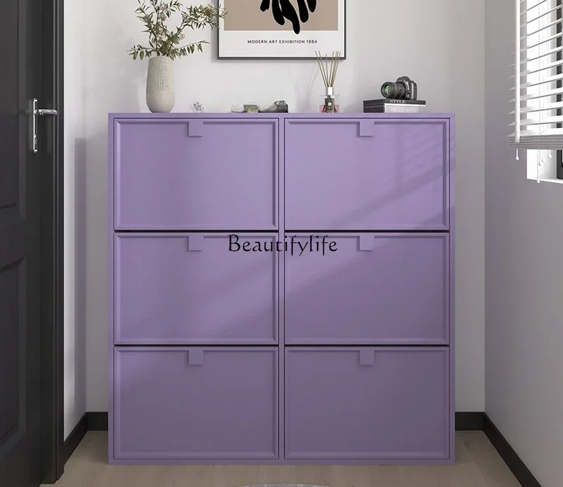 

LDHome tipping bucket shoe cabinet porch Italian simple paint locker