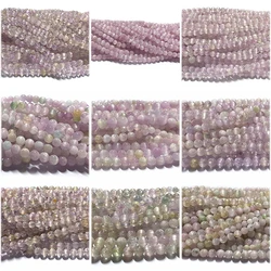 Veemake Kunzite Spodumene Natural Stones Crystal Gemstones DIY Necklace Bracelets Earrings Round Beads For Jewelry Making 08301