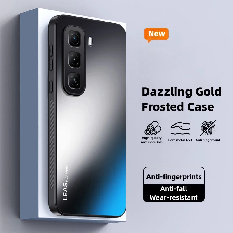 Case for Infinix Hot 50 Pro+ Plus 4G Frosted Dazzling Gold Silicone Protection Hard Shockproof Phone Cover InfinixHot50Pro+Plus