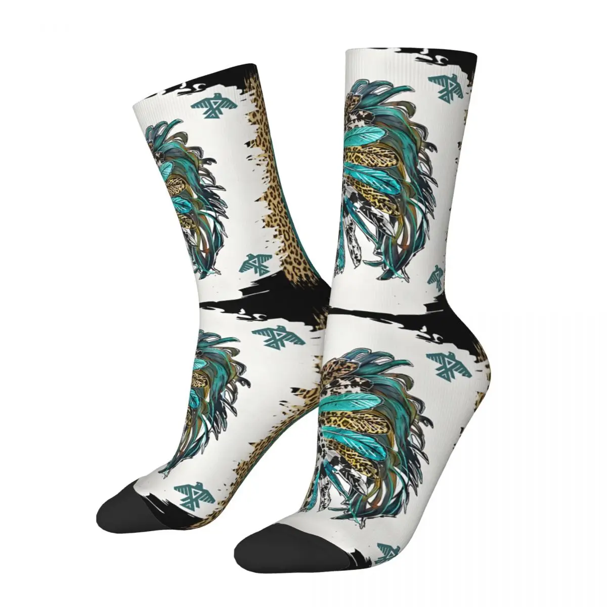 American Headdress With Birds Unisex Winter Socks Warm Happy Socks Street Style Crazy Sock