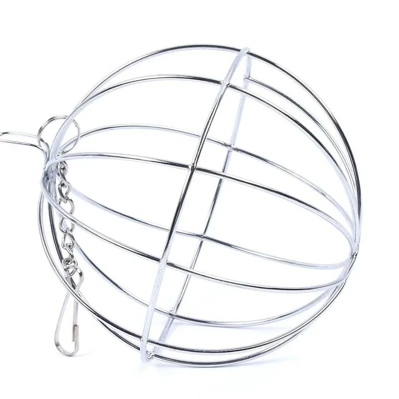 New 2026 Round Sphere Feed Dispenser Suspendable Plated Hays Rack Ball Pet Toy Guinea Pig Hamster Rabbit Grass Hanging Ball Toy view 3