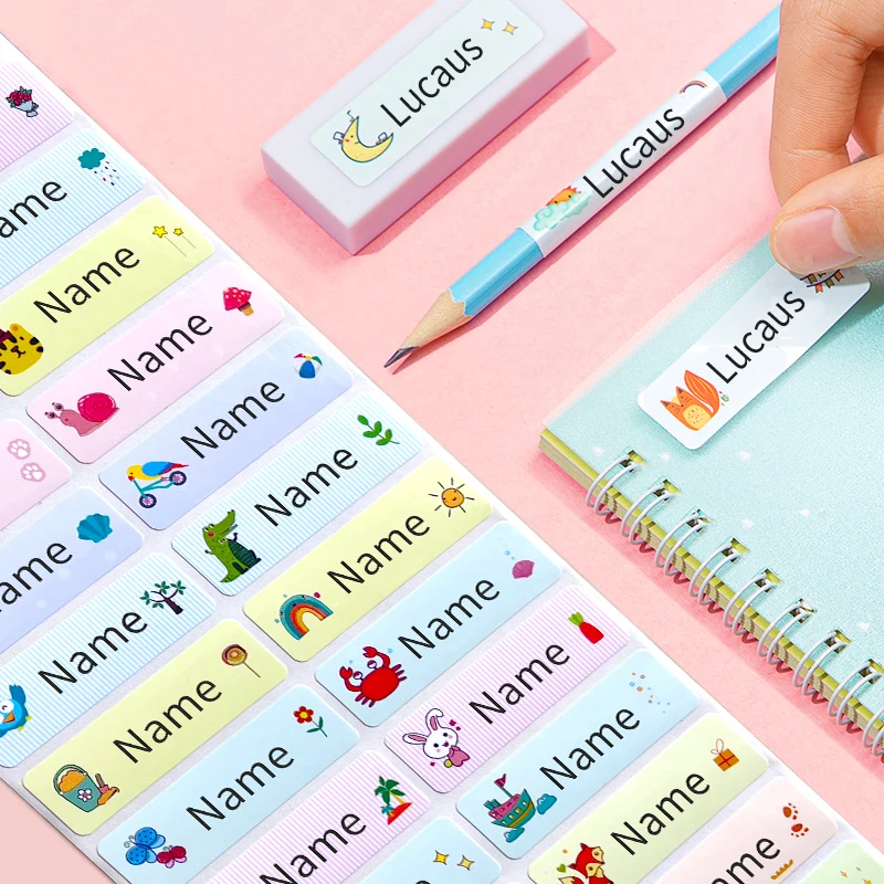 Maßgeschneiderte umweltfreundliche, wasserfeste Namensaufkleber mit Tiermotiven – langlebige Etiketten für Schulbriefpapier und Geschenkanhänger für Kinder für Studenten – Detail 4