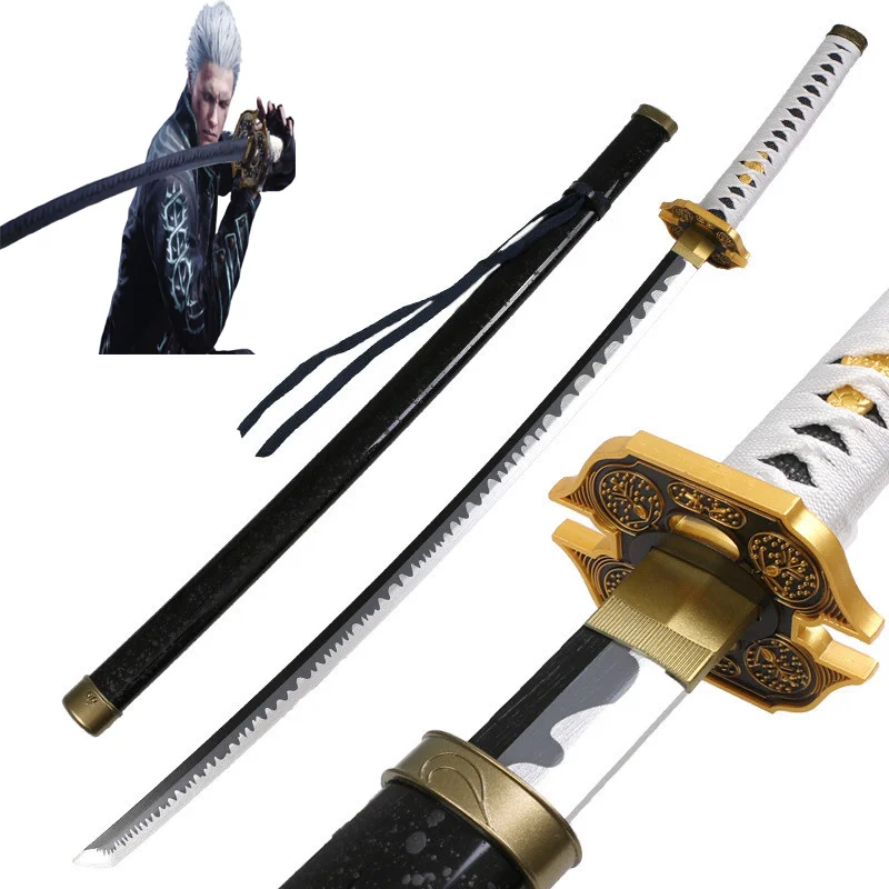 Cosplay Devil May Cry 41inch Enma Sword Role Play Virgil Nero Flame Demon 104cm Dante Wood Assembled Model Katana