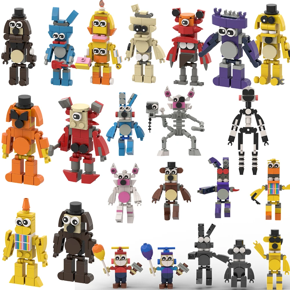 Horror Game Cartoon Ducks Foxy Rabbit Bear Action Figure Building Block Model Set Anime Brick Construction Toy For Kids Gift
