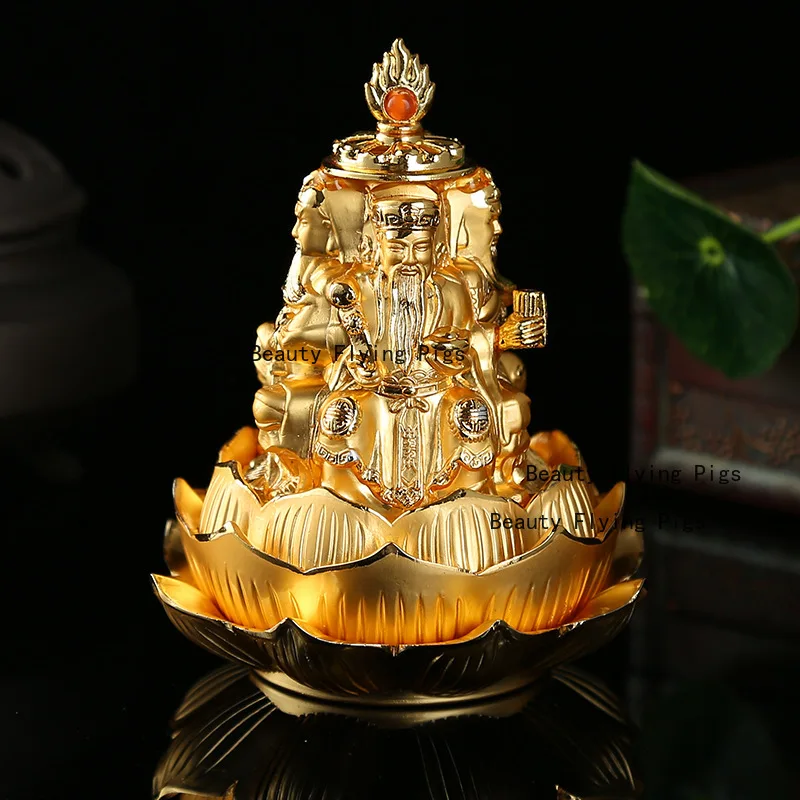 Metal Chinese Guanyin Feng Shui Crafts Home Living Room Office Desktop Lucky Figure Statue