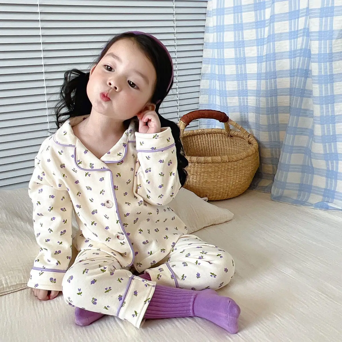 Autumn Winter Baby Cotton Homewear Suit Boy Girl Children Cartoon Print Tops + Pants Pajamas 2pcs Baby Kids Loose Pyjamas Set