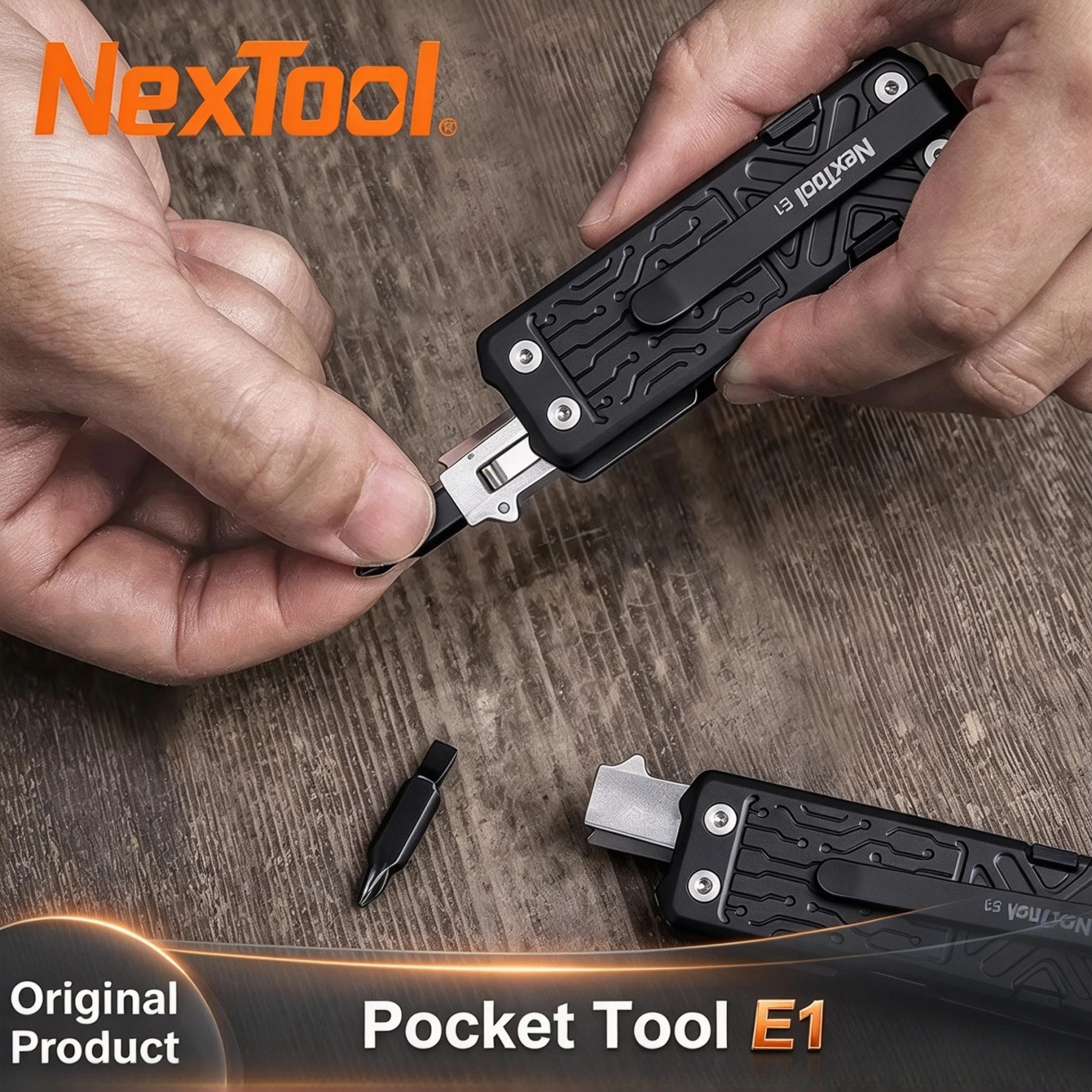 NexTool Pocket Tool E1 10 In 1 Multi-tool with Replaceable Blade Mini Multi Tool for EDC Carry Engraving Cutting Repair