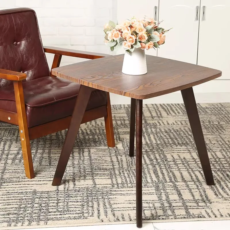 Household Solid Wood Small Round Table, Small Coffee Table, Triangular Round Table, Apartment Corner Table
