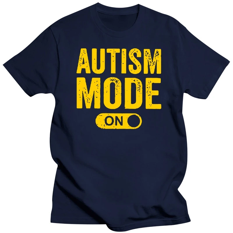 Custom Made Best Autism Mode On Men's T Shirt Kawaii Nice T-Shirt Man Sunlight Plus Size Male Tee Shirts For Men Pop Top Tee