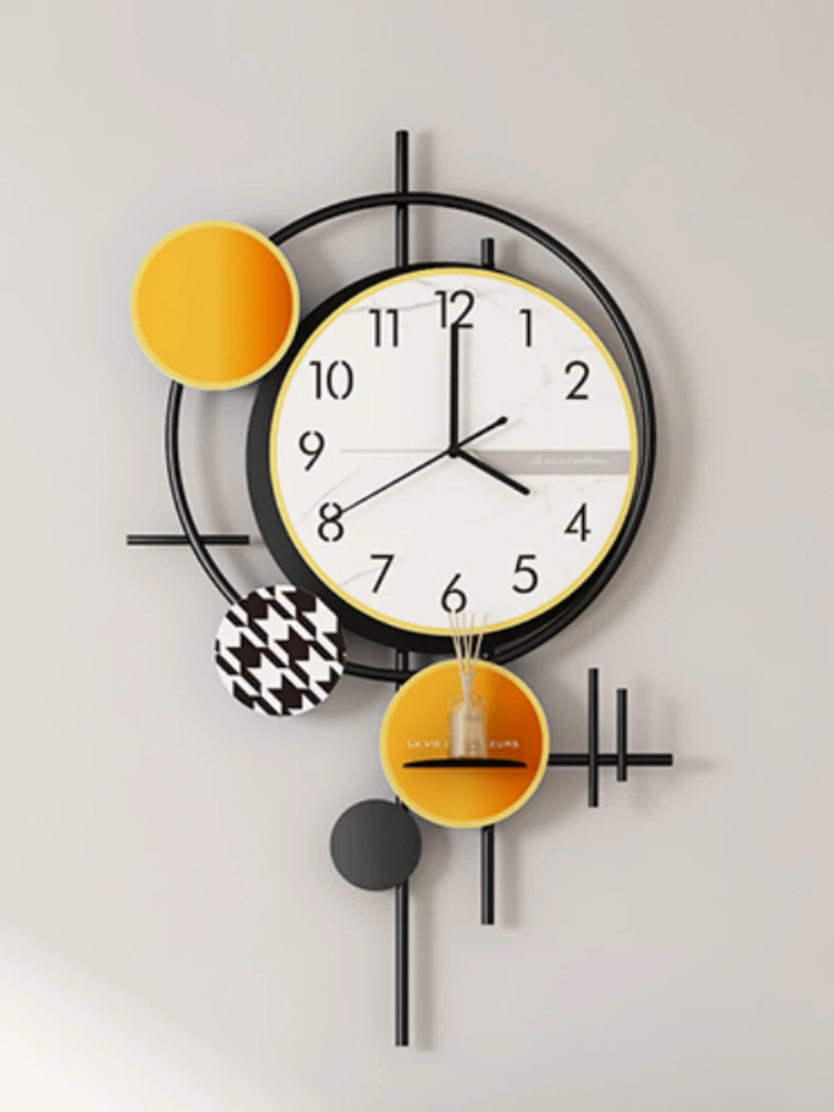 Metal Silent Sweep Seconds Quartz Wall Watch Nordic Fashion Light Luxury Wall Clock Home Living Room Decoration Home Decoration