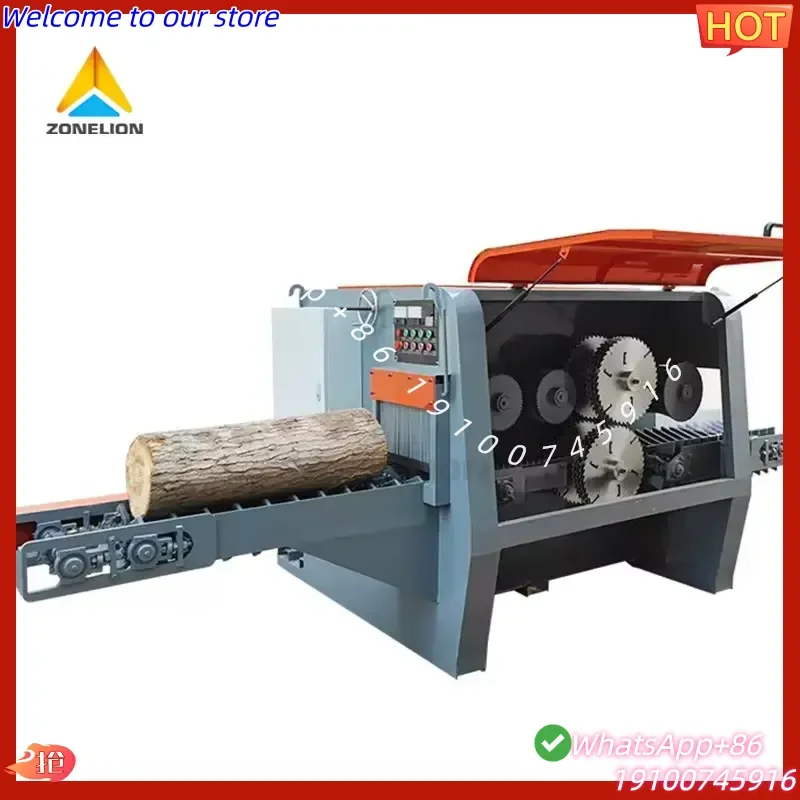 2026Hot Woodworking Multiple Wood Electric Multi-blade Saw Round Wood Multi Blade Rip Saw Wood Cutting Machine