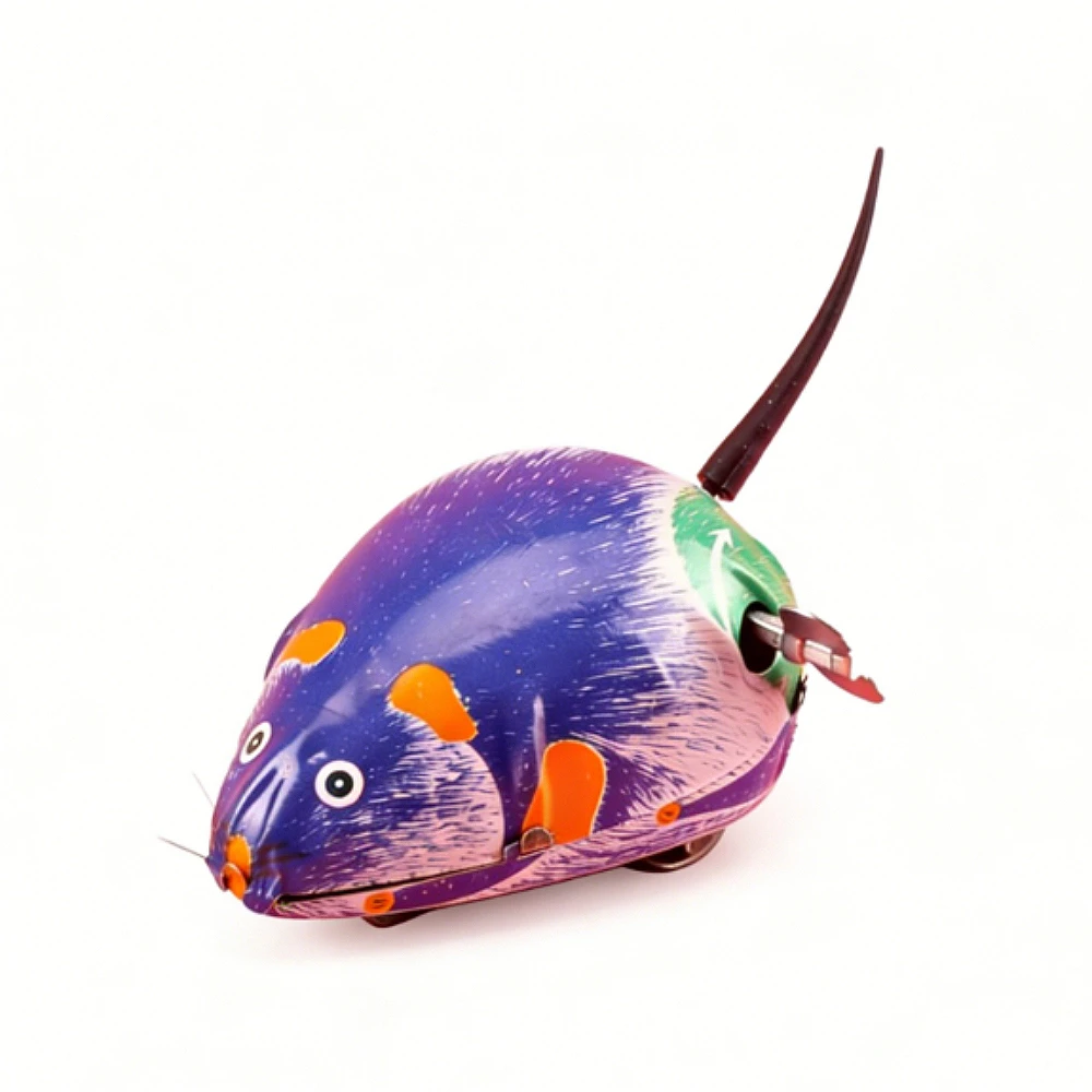 Metal clockwork jumping frog rooster mouse clockwork toy children fun game retro