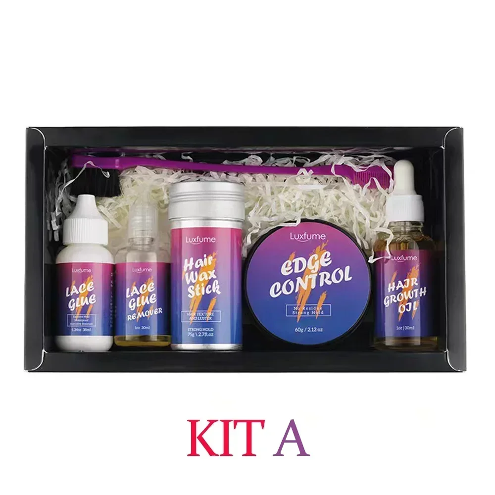 waterproof wig glue kit with everything adhesives glue for lace front wig glue Lace tint mousse edge control wig accessories