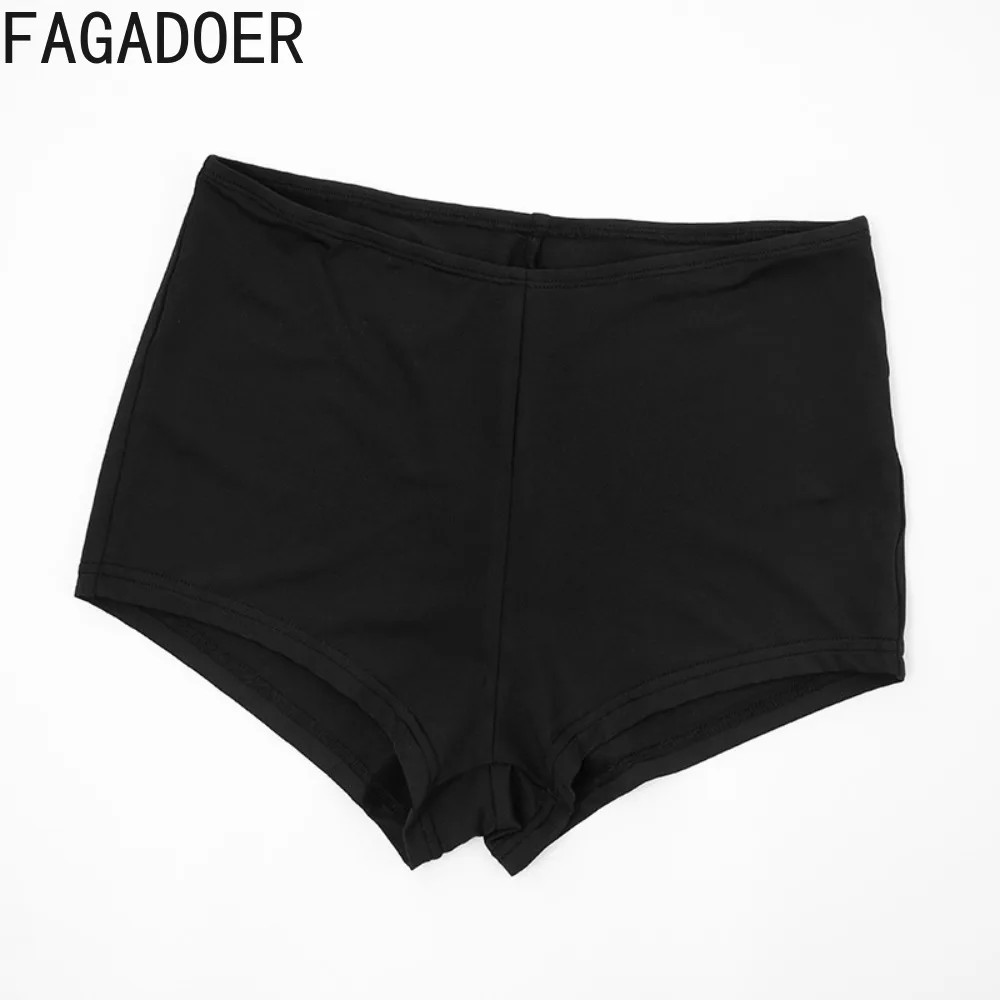 FAGADOER خريف جديد مثير 3 قطع مجموعة للمرأة قبالة الكتف طويلة الأكمام المحاصيل الأعلى + شورت + ملابس طويلة الأكمام الإناث الشارع الشهير