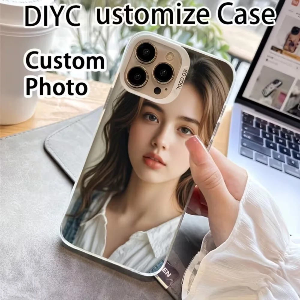 Trendy DIY Personalized Custom Photo Silver IMD Phone Case For iPhone 18 17 16 15 14 13 12 11 Pro Max Plus Mini Shockproof Cover