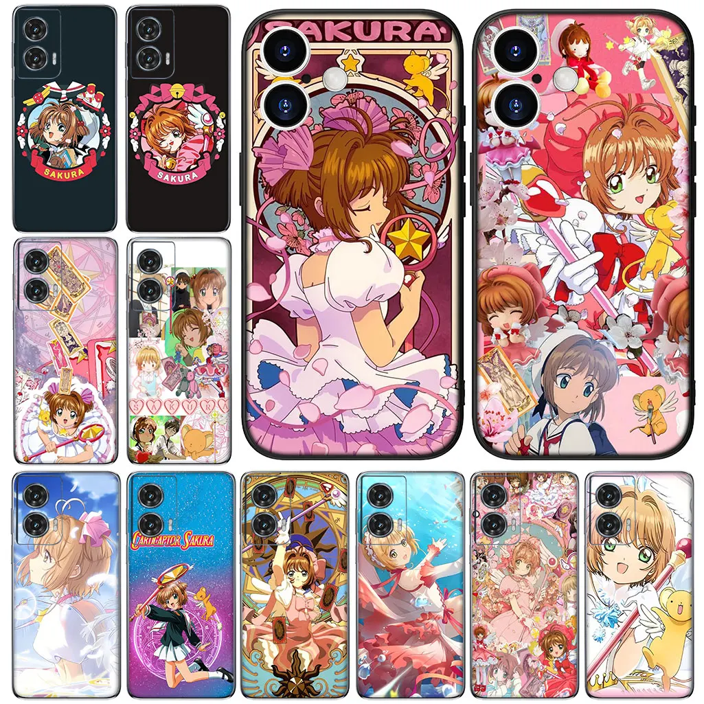 모토로라 모토 엣지 50 원 30 퓨전 40 네오 울트라 프로 20 라이트 G60 E15 E14 G85 G84 카드캡터 시나모롤 사쿠라 폰 케이스 커버