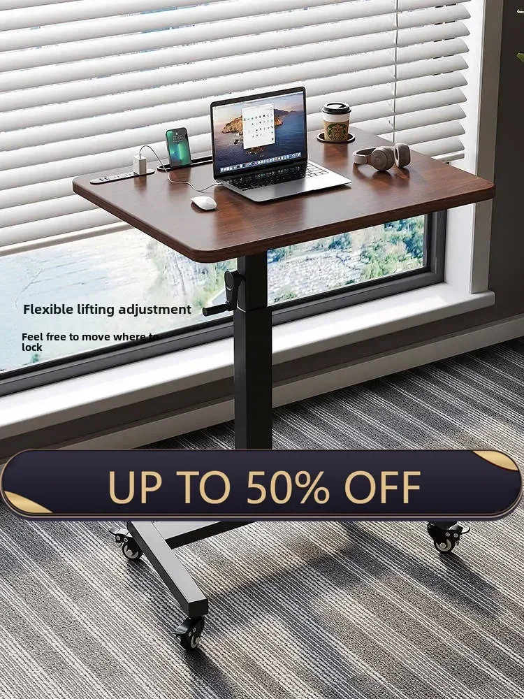 Height Adjustable Computer Desk Mobile Small Desk for Live Streaming Home Study Office Desk Standing Workstation desks