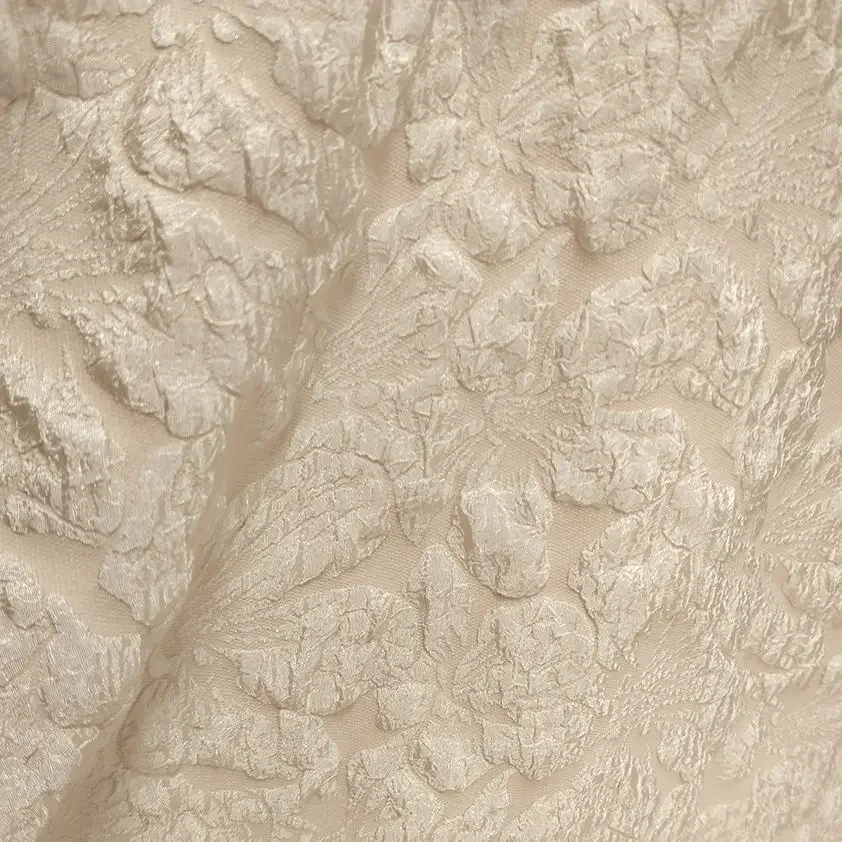 Jacquard Bubble Crepe Fabric With Large Flower Relief Texture For Strapless Women Dress Top Best Selling DIY Clothing Material