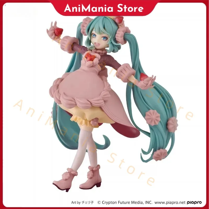 フリューオリジナル本物のボーカロイドピアプロキャラクター初音ミク甘いお菓子いちごチョコショート版-17-センチメートル模型玩具フィギュアギフト