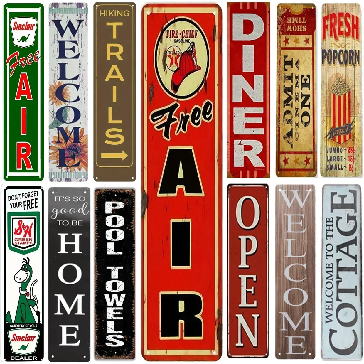 Vintage Aluminium Vertical Bakery Word Tin Sign Signs Funny Street Metal Signs for Home Wall Cafe Bar Man Cave Outdoor