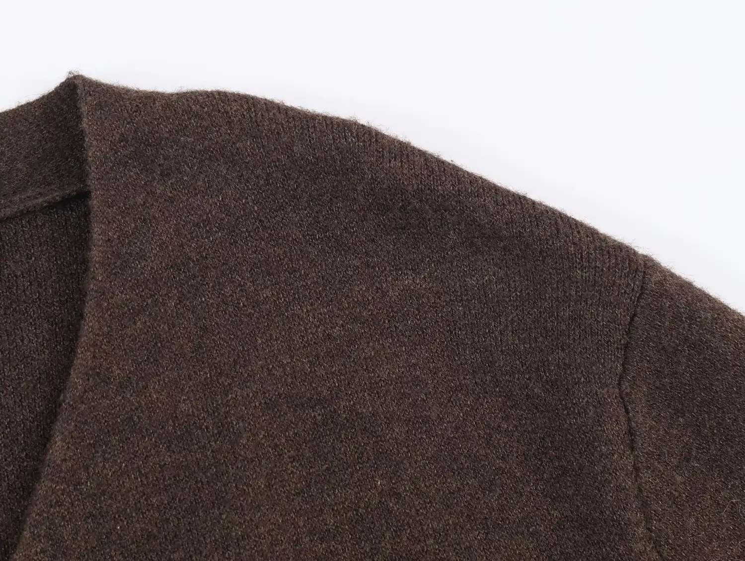 KONDALA Vintage Brauner Gürtel Frauen Winter Lässige Lange Strickjacken Chic V-ausschnitt Mode 2025, Elegante Weibliche Pullover Herbst Outwear