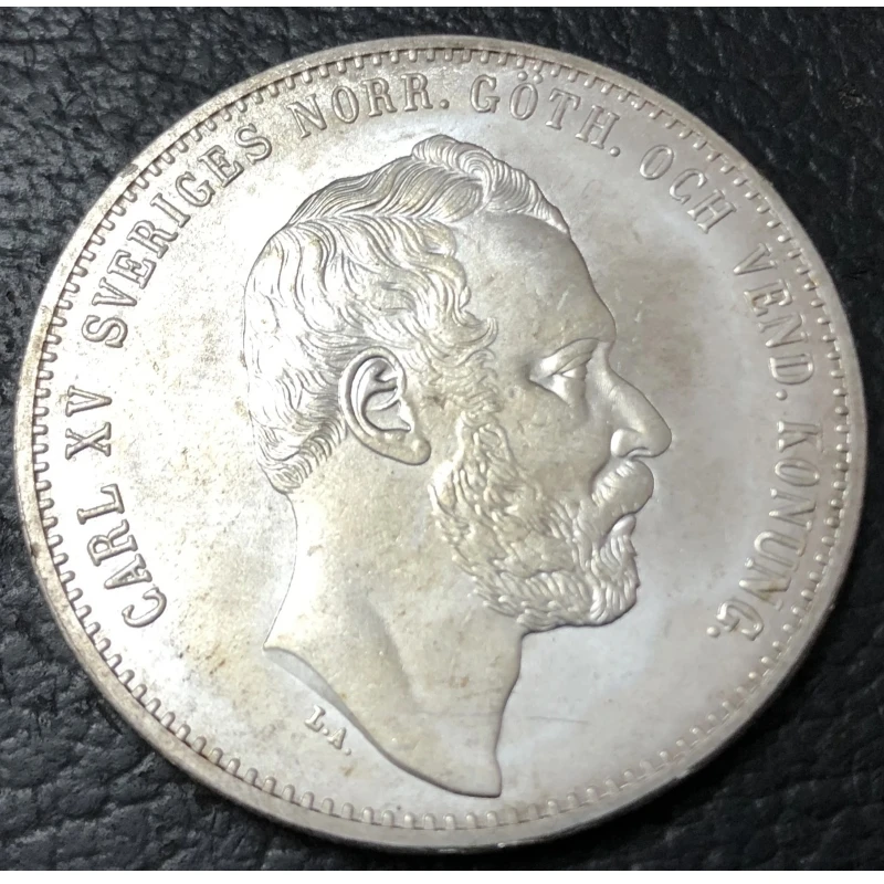 Sweden 4 Riksdaler Riksmynt-Carl XV Silver Copy Coin 2 date for choose 1866 and 1862