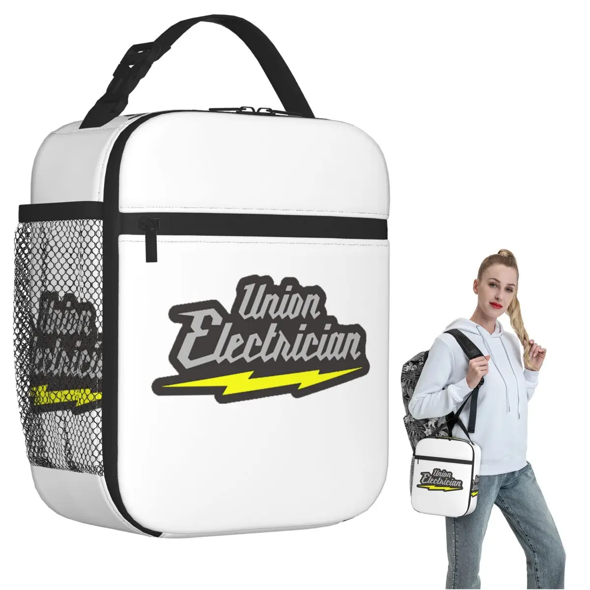 Union Electrician Insulated Lunch Bag for Women Children Portable Food Boxes Thermal Lunch Box Tote