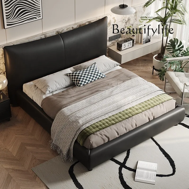 

Italian minimalist bed simple modern light luxury villa master bedroom double bed wedding bed
